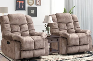 a set of 2 heated massage chairs