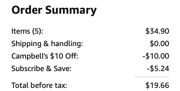 Swanson Canned Chicken Amazon Receipt