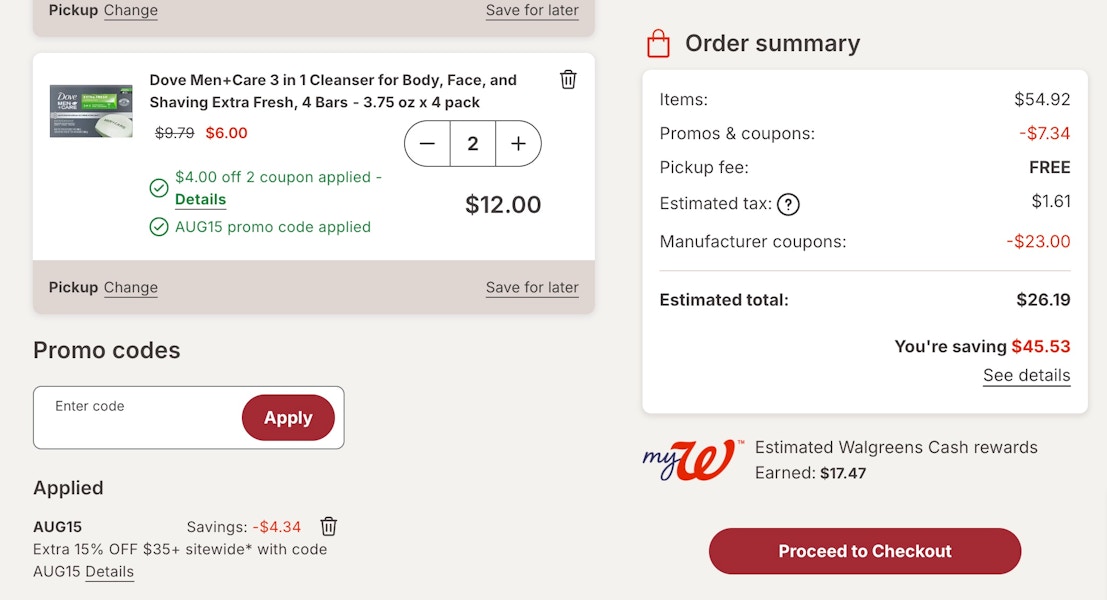 walgreens haul screenshot
