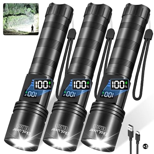 Rechargeable LED Flashlights 3-Pack