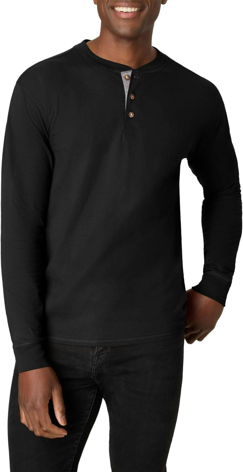 Hanes Men's Long Sleeve Henley