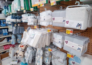 Crib sheet aisle at Walmart