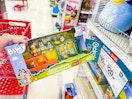 hand holding a bluey turtleboy bundle playset in front of target signage
