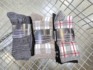 packs of socks in a cart
