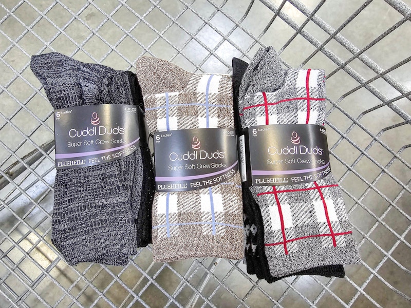 packs of socks in a cart