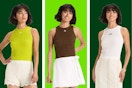 lime green, brown, and white A New Day women's tank tops