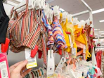 Clearance swimwear on a rack at Target