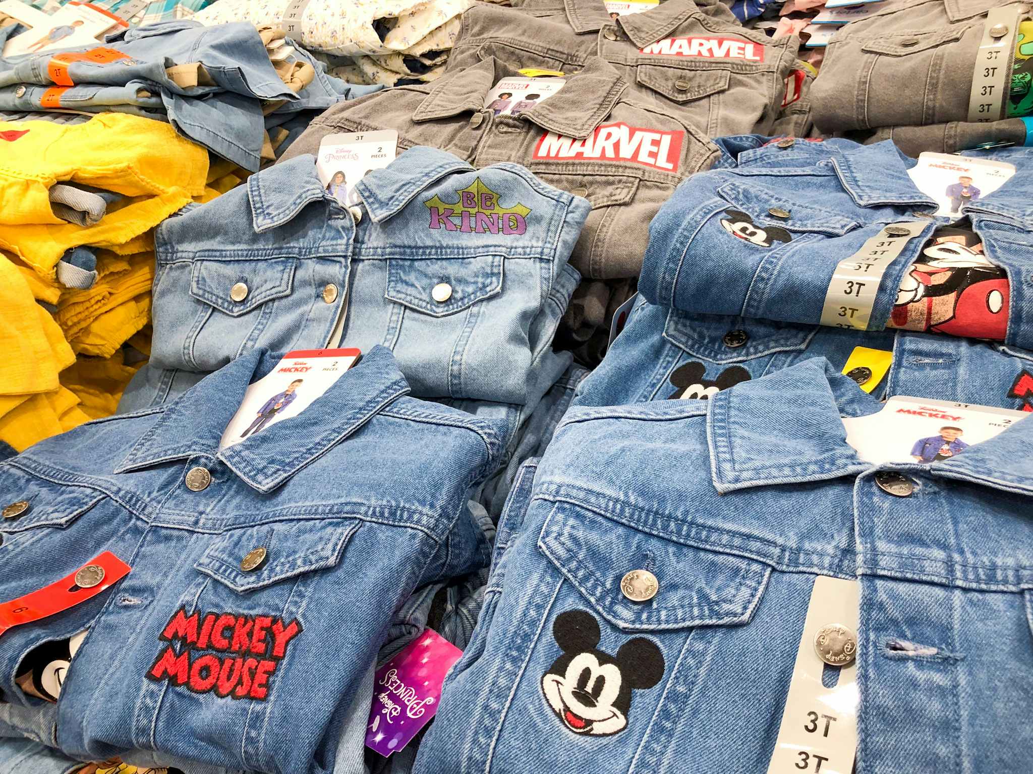 costco disney character kids denim jacket and t shirt set 1