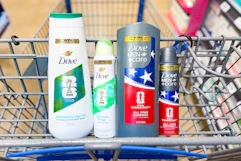 dove products in a shopping cart