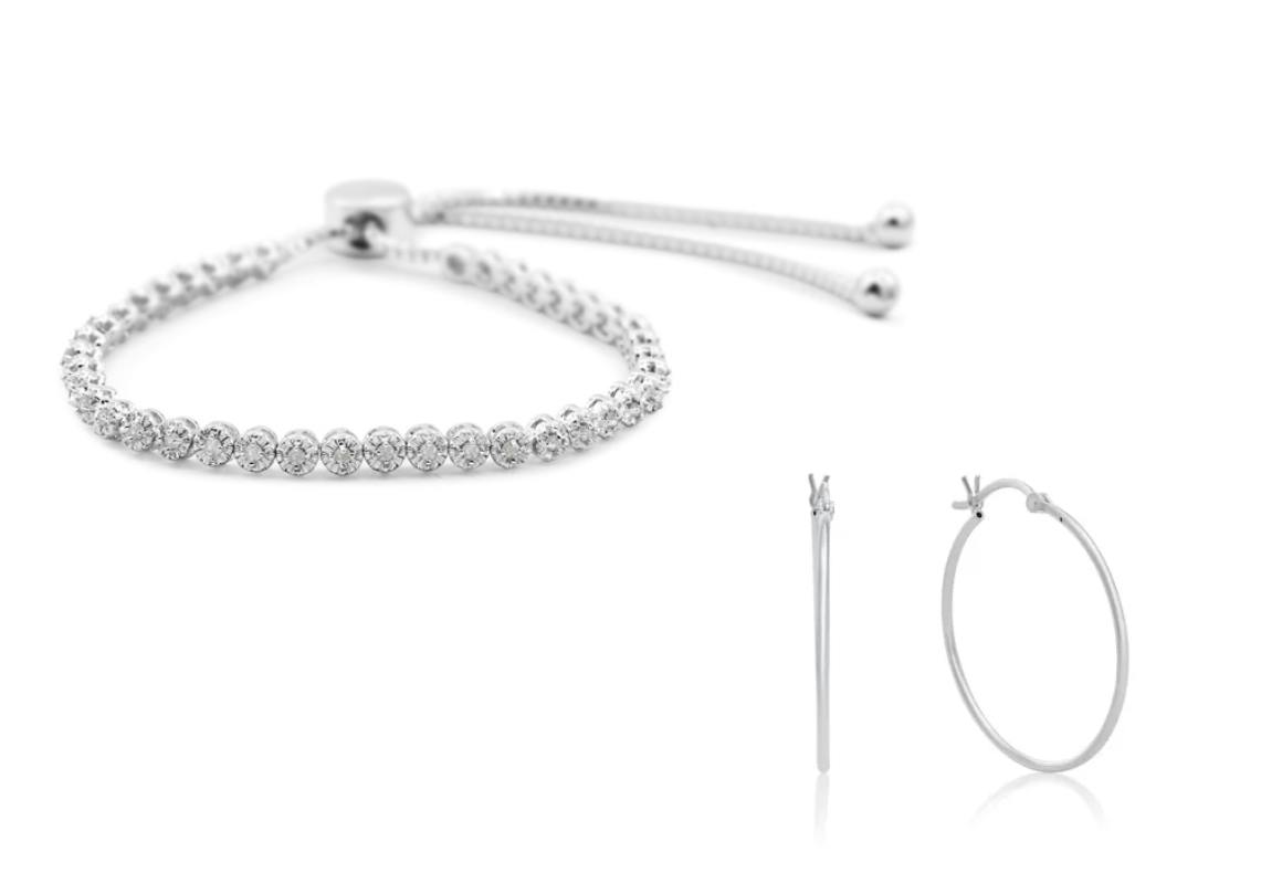 Diamond Bracelet + Free Earrings ($999.98 Value)