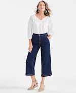 Women's High-Rise Wide-Leg Crop Jeans