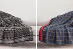 2 lifestyle images of Berkshire Throw Blankets in different prints