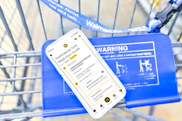 smartphone in a shopping cart displaying a 1-clip coupon deal in the kcl app