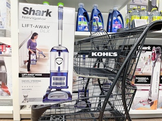 shark navigator vacuum in cart