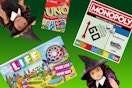 Our Generation Dolls, Uno Card game, Monopoly classic, and The Game of Life