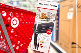 hand holding a hamilton beach electric knife carving set at target