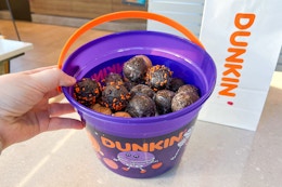 Dunkin' Halloween Buckets With Munchkins Are Here for $15.99 card image