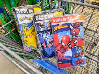 Boys' character underwear in Walmart shopping chart