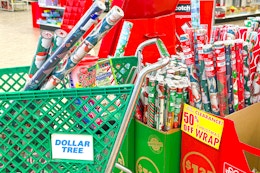 Christmas Candy, Wrapping Paper, and More for 50% Off at Dollar Tree card image