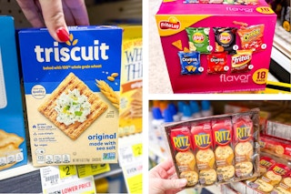 dollar general ritz, triscuit, frito-lay 3-photo collage