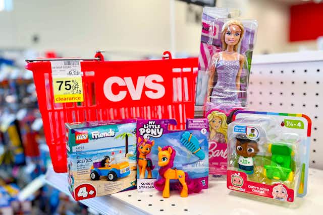 Save 75% on Toys on Clearance at CVS — Lego, CoComelon, Barbie, and More card image