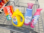 bounce downy tide febreze items in walgreens cart