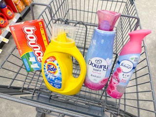 bounce downy tide febreze items in walgreens cart