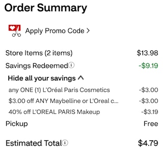 cvs loreal eye shadow screenshot