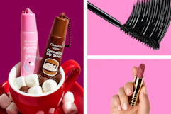 various lip products and mascara