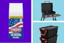 Kingsford Charcoal, Blacktone griddle, Sterilite storage