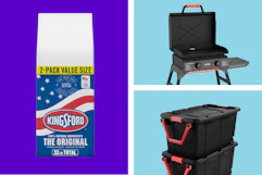 Kingsford Charcoal, Blacktone griddle, Sterilite storage
