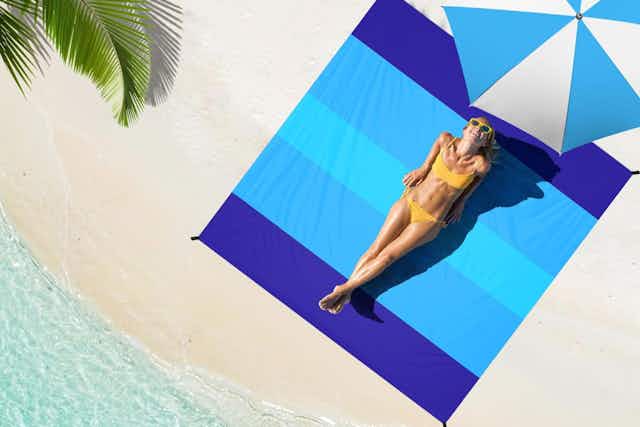Large Waterproof Beach Mat, Just $9.99 on Amazon  card image