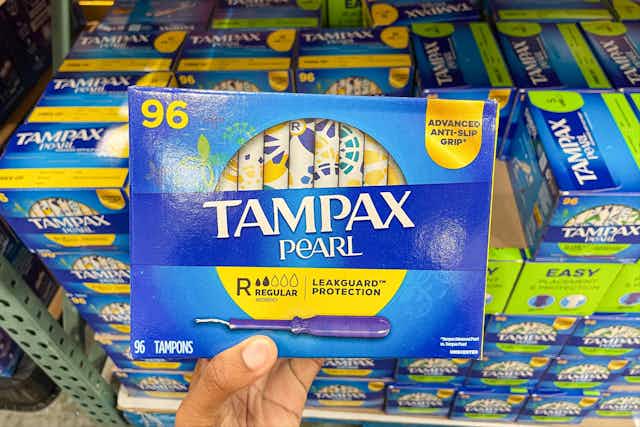 Save $4 When You Buy Tampax Pearl Advanced Anti-Slip Grip Tampons at Costco card image
