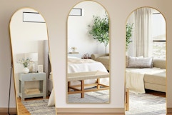 three arched gold full length mirrors