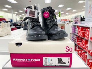 kids' combat boots on display at kohl's