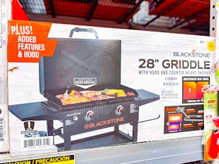 In-store photo taken at Walmart of Blackstone 28-inch griddle (in box)