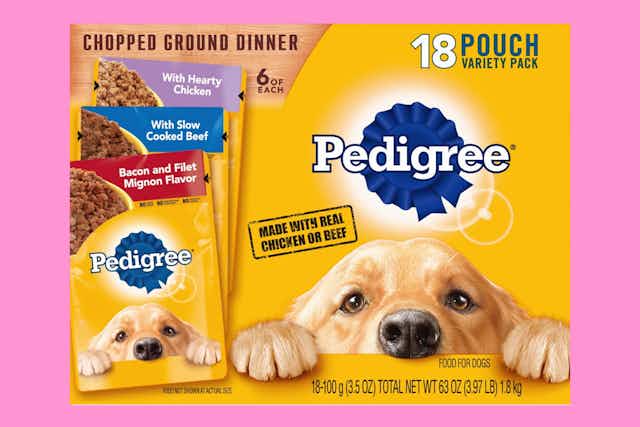 Pedigree Chopped Wet Dog Food 18-Pack, Now $5.31 on Amazon card image