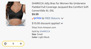 jelly bra Amazon receipt