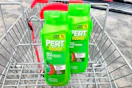 2 bottles of pert shampoo in a cart