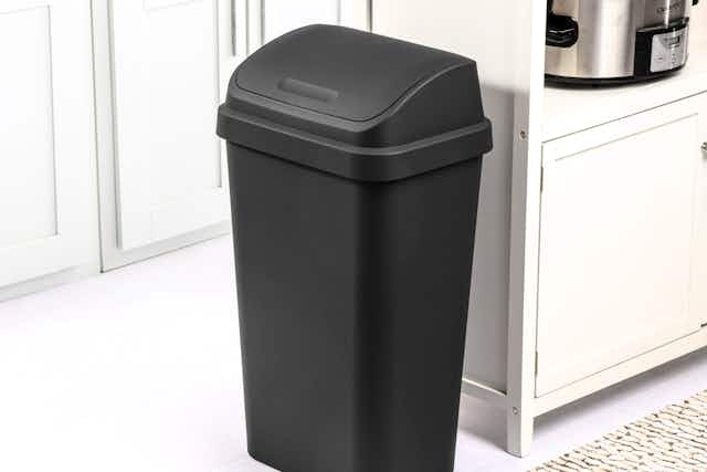 Grab This Sterilite 13-Gallon Swing-Top Trash Can for $6.30 at Walmart card image