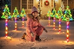 solar christmas pathway lights