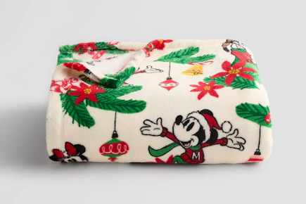Disney Holiday Plush Throw Blanket