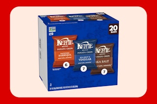 box of Kettle brand chips on KCL template