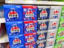 pepsi twelve packs stacked in walgreens