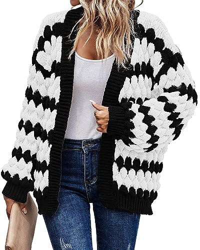 KIRUNDO Women's Chunky Knit Cardigan