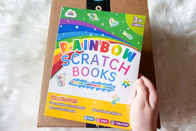 Rainbow Scratch Paper Books, Now $8 on Amazon (Reg. $20) card image