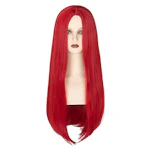 Long Straight Red Costume Wig