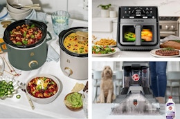 2-pack slow cookers, 8-quart air fryer, hoover carpet cleaner