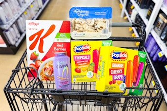 meijer groceries in a shopping cart