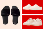 3 different pairs of womens lululemon shoes: slides, mules & sneakers